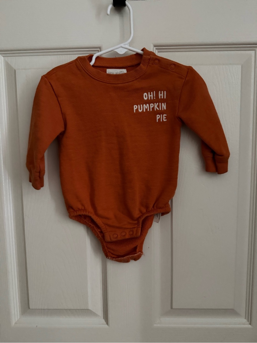 Toddler Long-Sleeve One-Piece Bodysuit - Pumpkin Orange "Oh! Hi Pumpkin Pie"